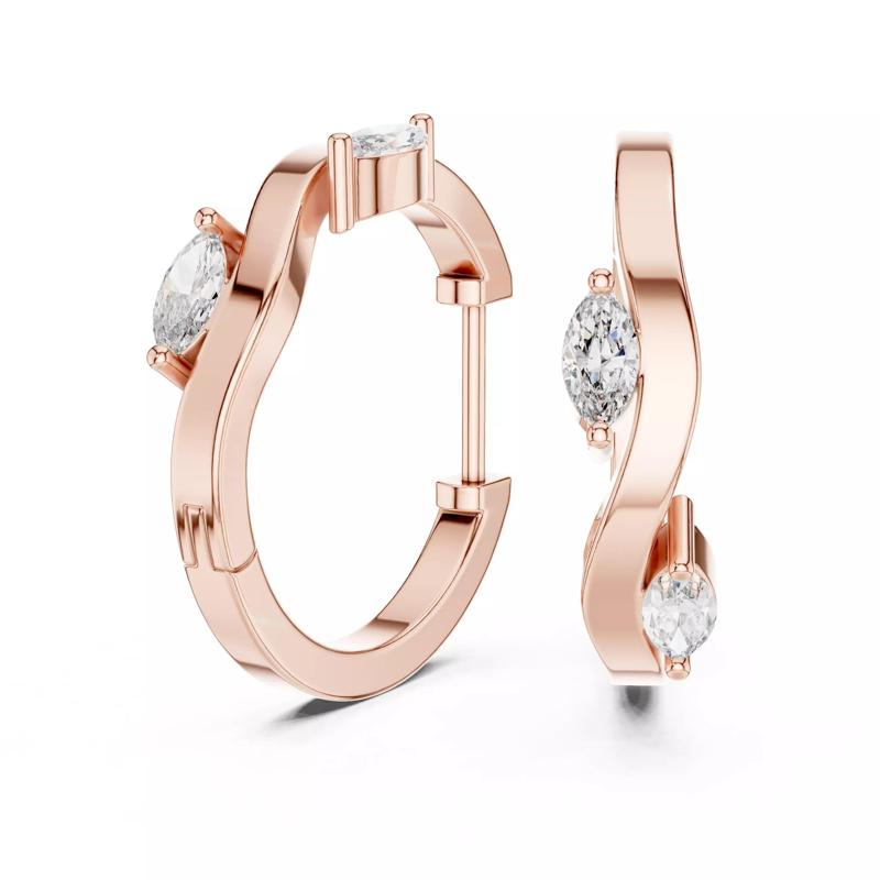 Diamond Hoops Earrings 3dm stl renders animation videos details