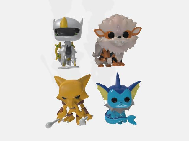 4 pop pokemon alakazam aquali arcanin areus
