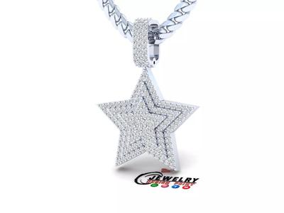 Custom Star Triple Layer Pendant - Star Diamond Necklace