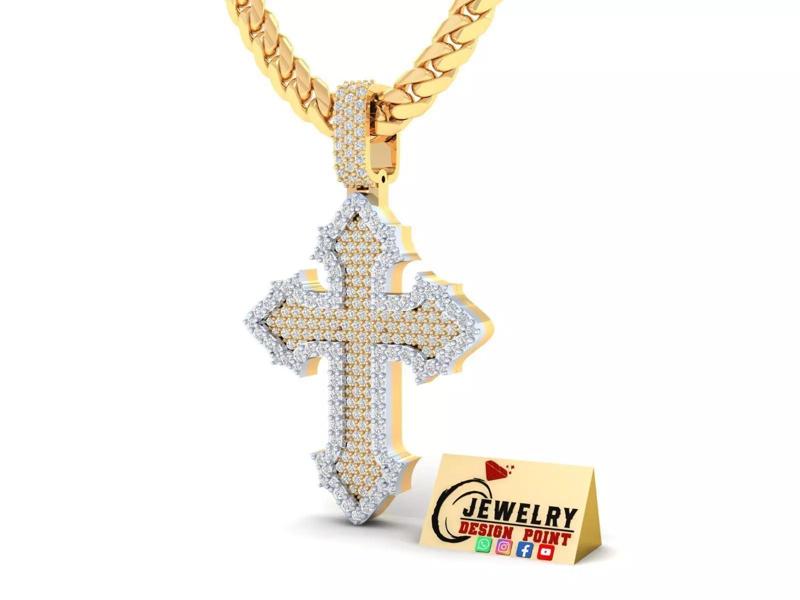 Custome Catholic Cross Diamond Pendant - Christian Necklace