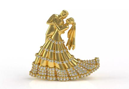 Cute Couple Diamond Pendant