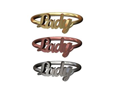 Lady name ring US sizes 6 7 8 3D print model
