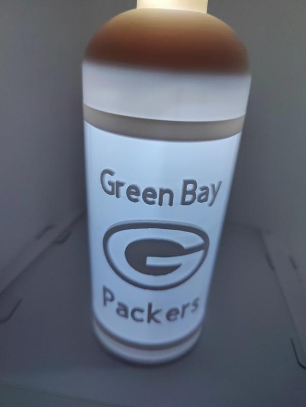 Green Bay Packers Lithophane Wine Bottle