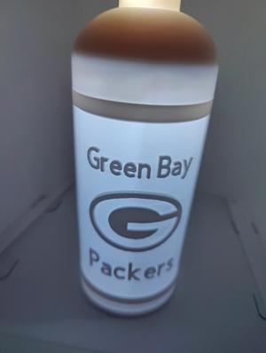 Green Bay Packers Lithophane Wine Bottle