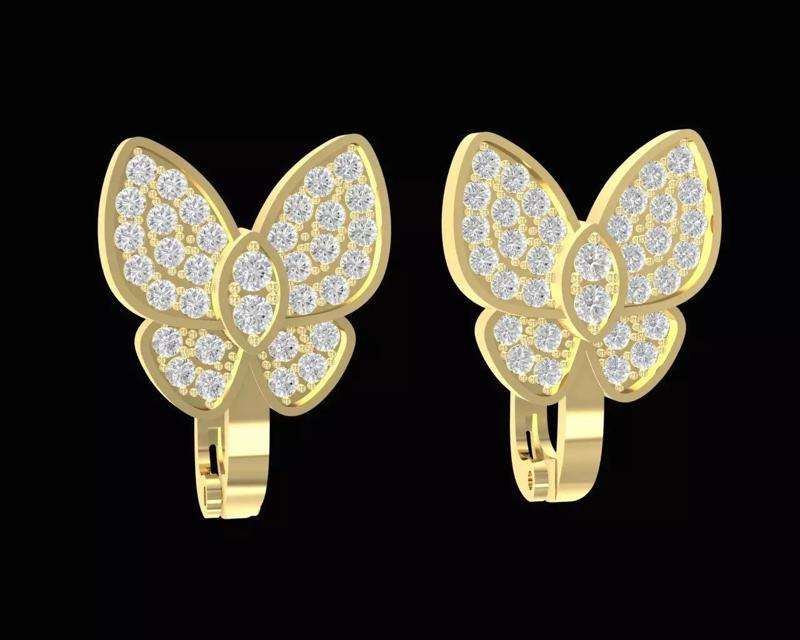 7a Diamond Butterfly Earrings
