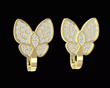 7a Diamond Butterfly Earrings