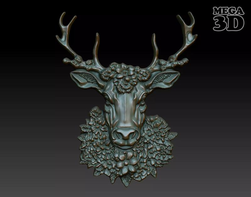 Stag Pendant Bas Relief 02 230612