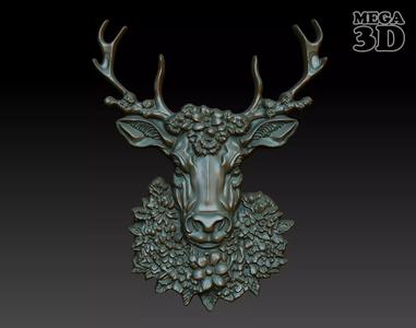 Stag Pendant Bas Relief 02 230612