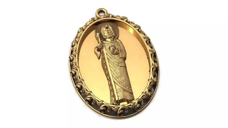 St Jude Pendant Saint Jude Jewelry STL 3DM San Judas Necklace
