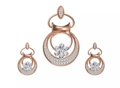 Women Earrings Pendant Set STL FBX JCD Details
