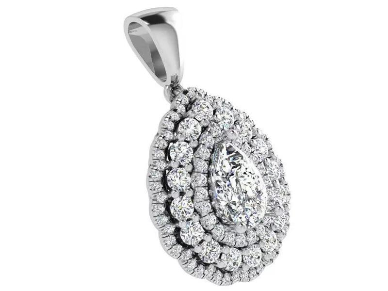 Pear Halo Pendant 4694
