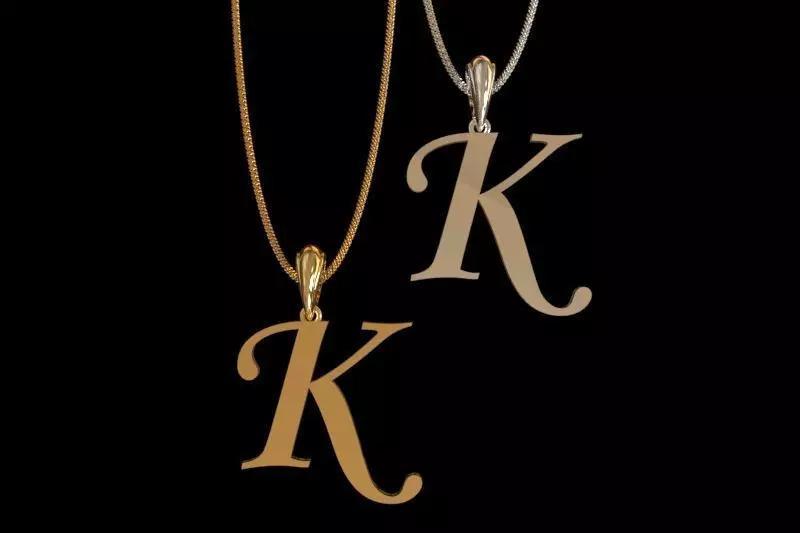 Letter K NECKLACE 3D print model