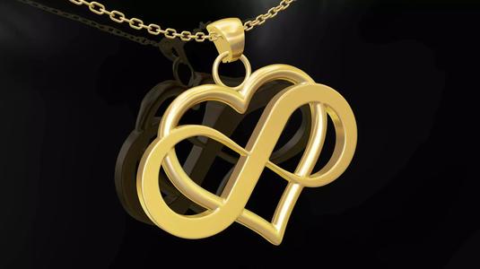 Infinite Heart pendant jeweler gold