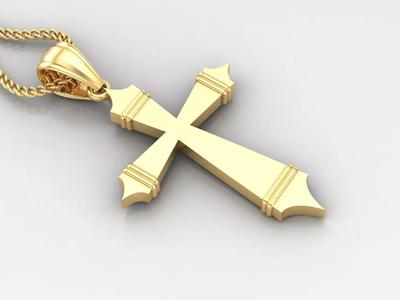 Light Gold 18K Cross Pendant 2CP078