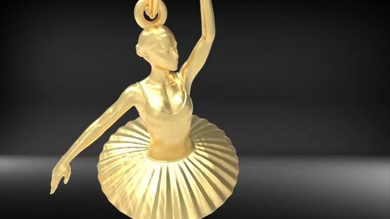 GRACEFUL BALLERINA POSE PENDANT NECKLACE JEWELRY