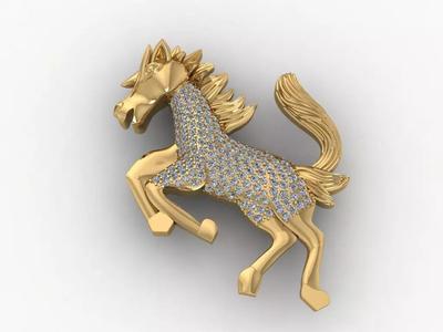 Horse Pendant Full Diamond MatDayNgua