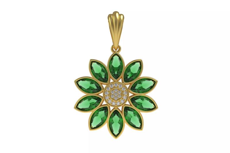 Marquise Diamond Floral Pendant