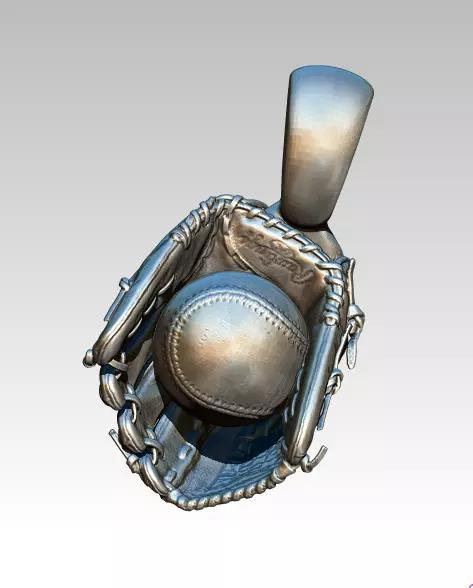 Silver Gold Jewel BaseBall pendant