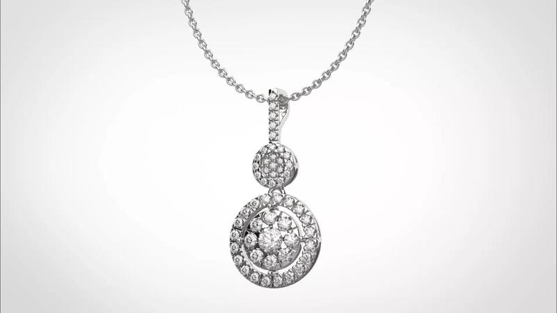 PE06 Classic Solitaire Pendant half ct CAD STL 18K  3g