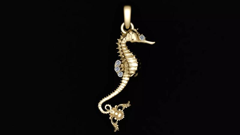 SEAHORSE FISH PENDANT 3D PRINTABLE MODEL