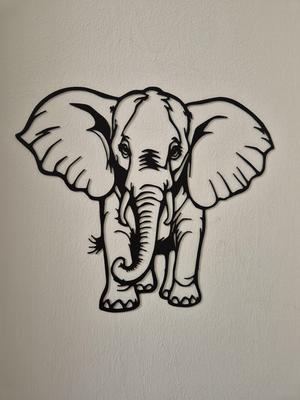 Line Art Large Elephant Design