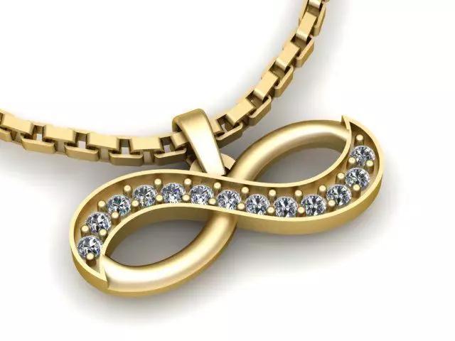 Heart infinity Diamond Pendant 3d Printable Model