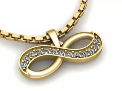 Heart infinity Diamond Pendant 3d Printable Model