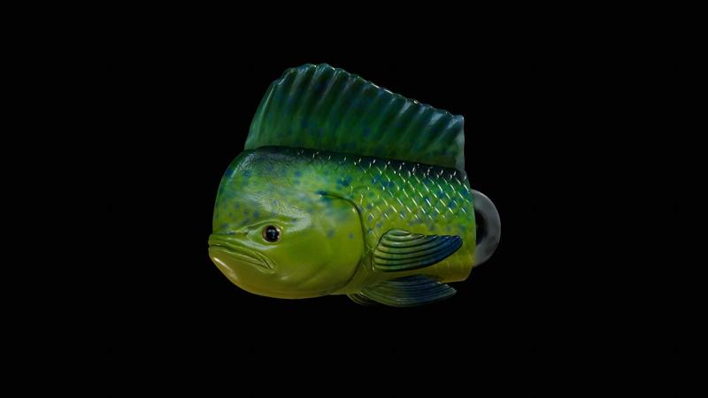 3D fish head mahi mahi / common dolphin  keychain / pendant