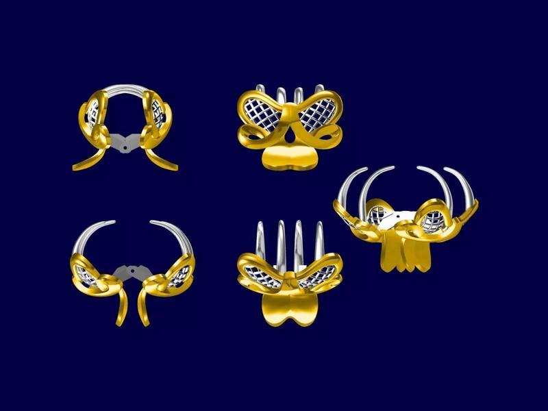 Clip four gold horns
