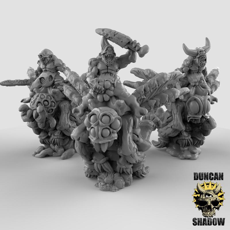 15mm Plague Demons on Demonic flys (Pre Supported)