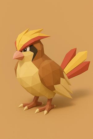 #018 Pidgeot – Low Poly Pokémon