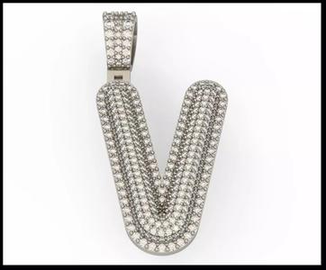 V BUBLLE FONT PENDANT