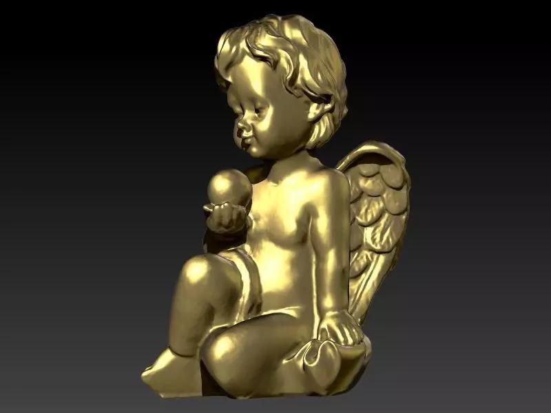 Vintage Jewelry Beautiful Angel With Pearl Pendant