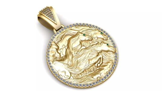 Three Horses Pendant  3D Printable  Model