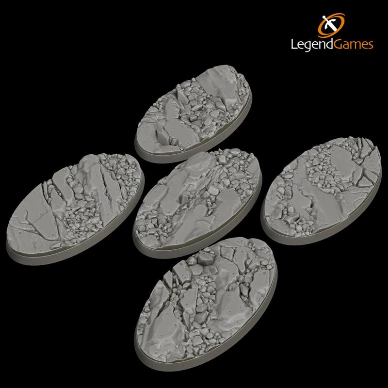 75x42mm Oval Natural Rock and Stone bases x5 - LegendGames