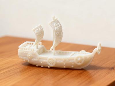 Pirate ship white model, with renders for coloring