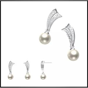 JCD Format Elegant gold pearl earrings metal file for jewelry
