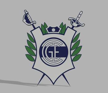 GYMNASIA DE LA PLATA SHIELD W/ EMBOSSED BACK : ARGENTINEAN SOCCER KEYCHAIN