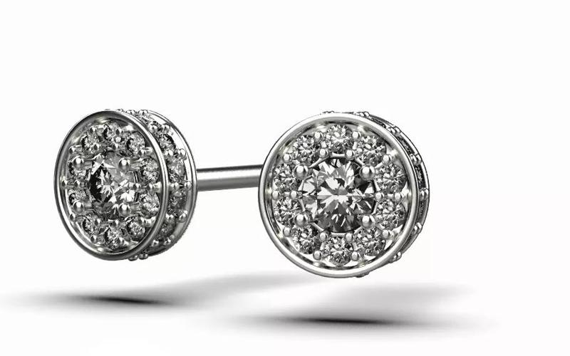 earrings with stones on a twist