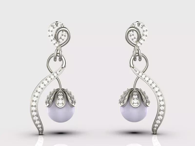 pearl earrings gold silver print