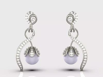 pearl earrings gold silver print