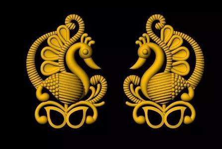 Peacock Stud Earrings 3dm file