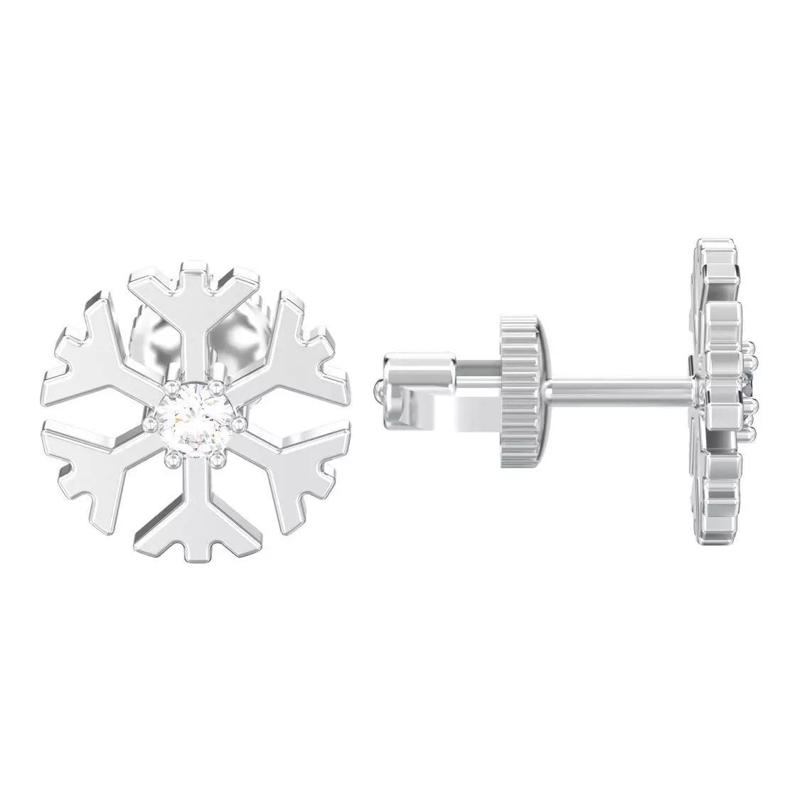 Snowflake new year Christmas diamond earrings 3D print model