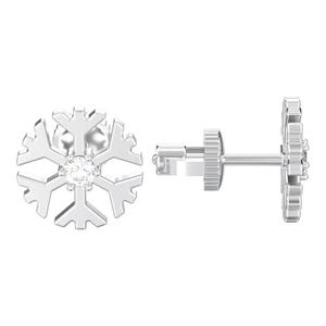 Snowflake new year Christmas diamond earrings 3D print model