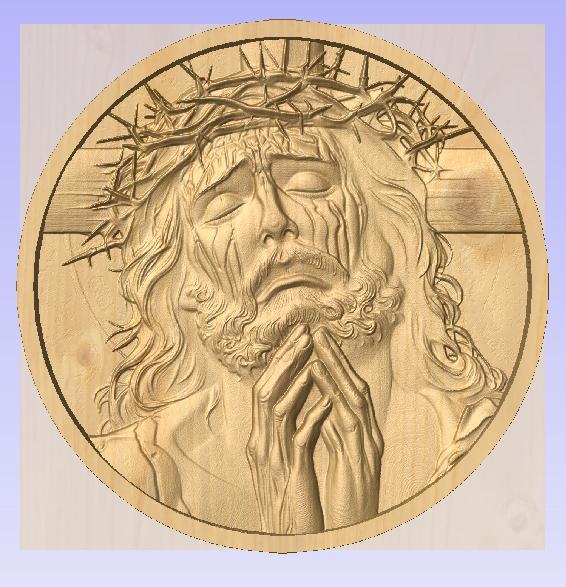 Jesus in Prayer – 3D CNC Relief STL for Sacred Wood Carving