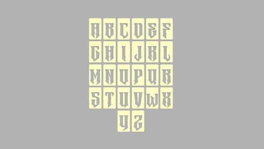 Gothic Letter Stencils - Reusable Ruler Set for Artistic Designs