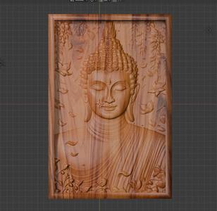 Buddha Relief Wall Art – 3D CNC Model for Wood Carving