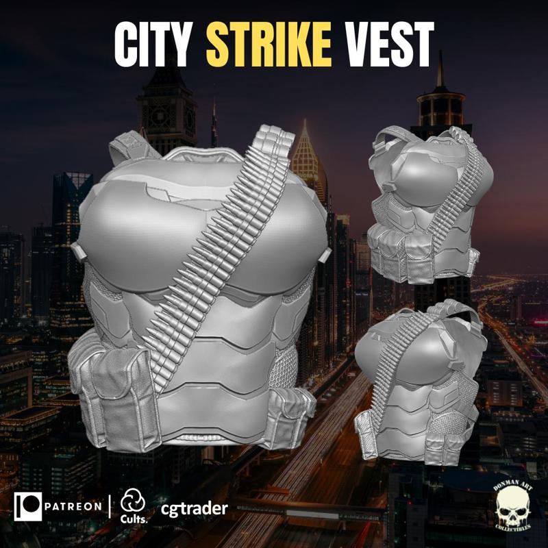 City Strike Vest 3D printable File for Action Figures