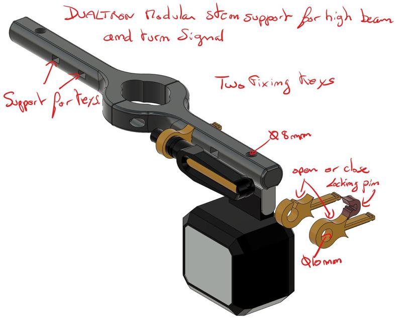 Dualtron modular turn signal & headlight bracket