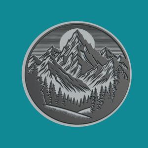 Mountain Medallion Mountain 3d Print Model